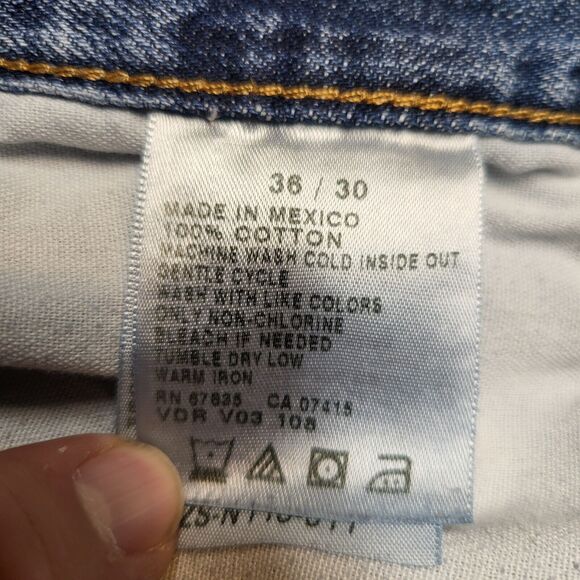 Nautica Jeans Mens 35x30 Blue Straight Leg Relaxed Distressed Denim - Picture 5 of 10